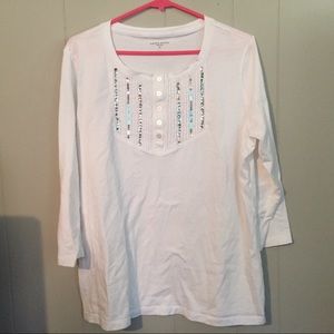 White top with silver sequins